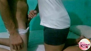 Babysitter Neighbor Begs for Cum After Bent Over Doggy Pounding