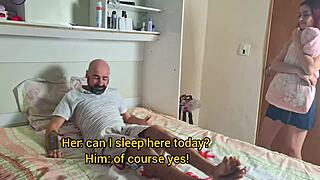 stepmom sneaks in at night to teach hot sex?