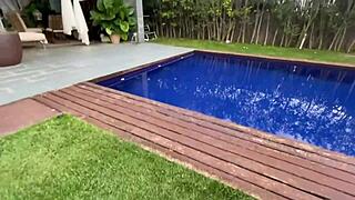 what happens when mary rock's tight ass meets monster cock for dripping poolside anal creampie passion?