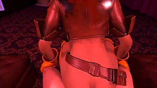 Rogue cosplay bunny takes care of your cock in vr game purple dream