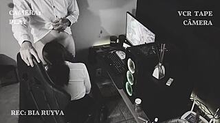 hidden cam caught boss massaging me... will his wife find out now?