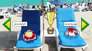 Busty cheer squad gets hardcore assfucked on beach