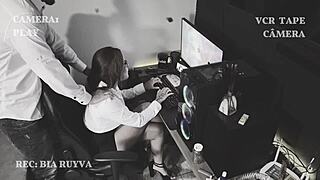 hidden cam caught boss massaging me... will his wife find out now?