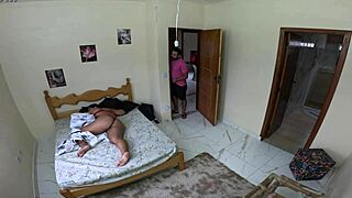 Amigo cums creampie in friend's wife's pussy bent over hostel