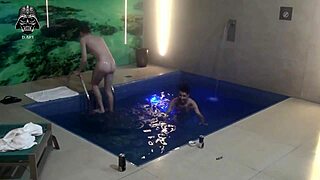 bareback threesome friends suck big cocks poolside motel part 3