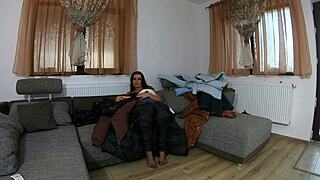 wanna jerk to this curvy milf's ass worship in cozy jackets?