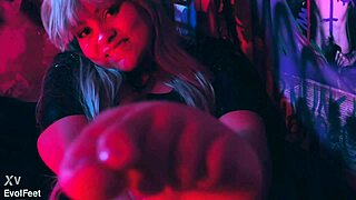 goddess slips off heels bares perfect pantyhose feet