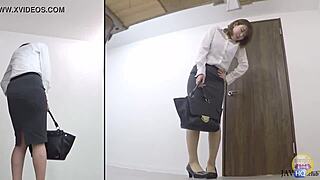 japanese office lady's secret wetting spied outdoors