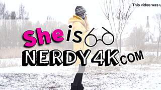 Nerdy Glasses Teen Hides Killer Body Handjob Rides