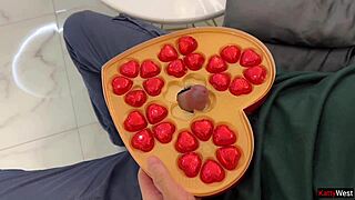 sneaky bro sneaks into sis room on valentines and feeds her his huge cock cowgirl style pov