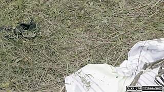 redhead unsatisfied after lake craves big cock pussy pounding and muff diving