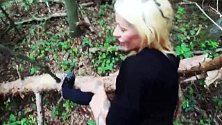 Blonde milf, risky outdoor bareback or get caught by everyone?