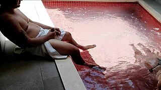 i bent my fat latina cousin over poolside for bareback pounding