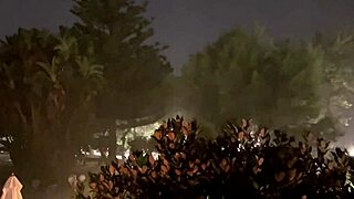 no buses running but this slut still deepthroats my cock and rides it hard outdoors!