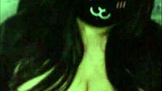 goth big tits girl teases wet on webcam