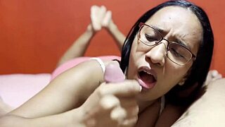 horny tattooed latina mother-in-law sucks my huge cock pov