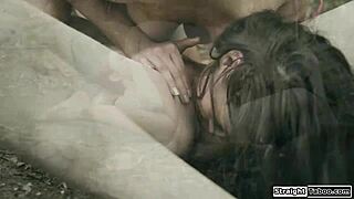 redhead unsatisfied after lake craves big cock pussy pounding and muff diving