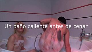 I joined hot bath blowjob orgy before dinner