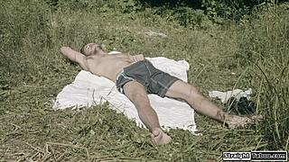 redhead unsatisfied after lake craves big cock pussy pounding and muff diving