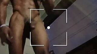 skinny babe offers public workout with her big black cock