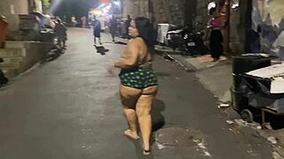 bbw flashing pierced nipples got my monster cock in her fat ass quick