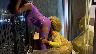 two lesbian teens finger clits on balcony till epic squirting orgasm