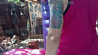 Fucking My Stepmom's Tight Pussy with Real Sex Doll Outdoor
