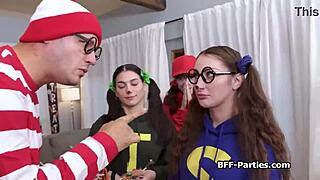 Halloween Besties Spread Legs Wide for Candy in Hardcore Foursome