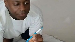 See-through toothbrush teases like real cock on sheer