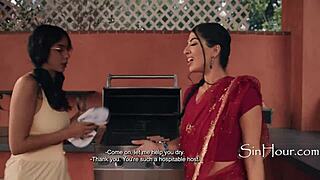 Desi futa Roxie Sinner catches busty Andie Anderson Jasmine Sherni with huge cock trainbang