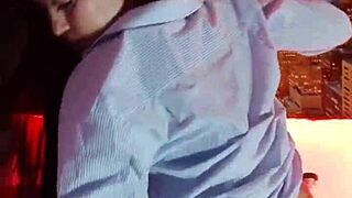 crazy colombian latina flashes natural tits outdoors solo toy tease
