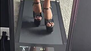 tears of joy modeling my new pleaser heels, can't wait for more