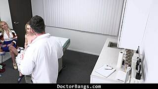 Bent Over Nurse And Shy Teen Patient Take Doctor Mike's Monster Cock Doggystyle In Hospital