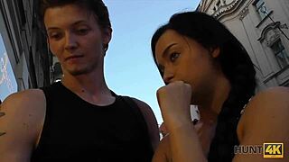 hunt4k. erica black skinny teen slut needs cash... fucks old guy outdoors for it 💦😈