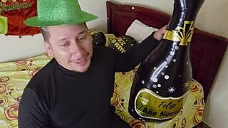 stepdad's playful new year's chat with big-assed stepdaughter