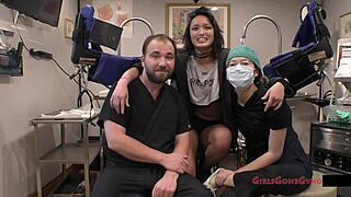 Tampa university physical has Channy Crossfire spreading for nurse fetish tickle.