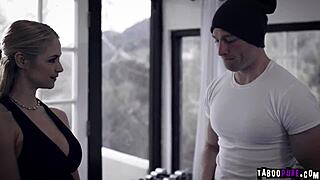 stud rams horny milf sarah vandella's pussy and tits to stay on team