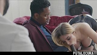 blonde paola hard rides monster bbc as cuckold husband watches dripping wet