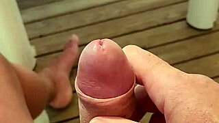 camping dude strokes huge cock outdoors about to explode