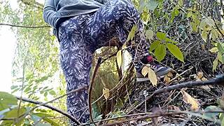 MATURE STEPMOM POUNDS HAIRY PUSSY DOGGYSTYLE IN THE WOODS