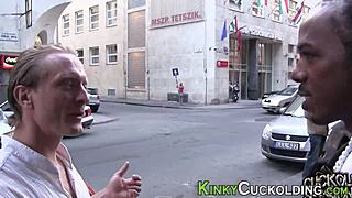 blonde babe bounces on huge bbc in cuckold ride