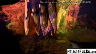 Busty Natasha Nice Masturbates Under Sexy Black Light