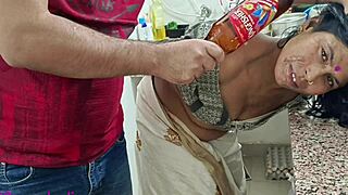 after drinks son-in-law takes mother-in-law hard doggystyle anal creampie in clear hindi audio