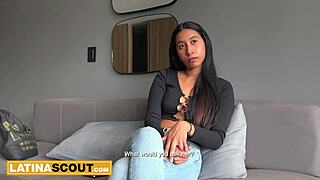 Big Tits Latina Teen Model Strips Rides Cock Audition Pound