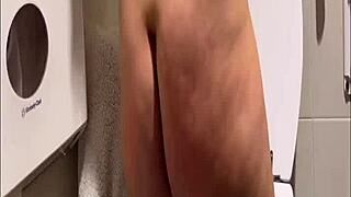 First-Time Pregnant Squirter In Public Bathroom