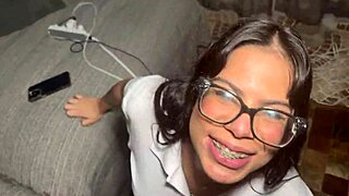 Stressed Stepdaughter Rides Stepdad's Cock Hard