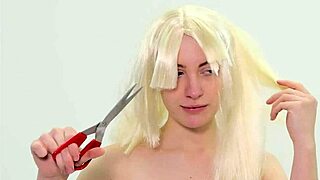 wanna see this submissive bitch lose her hairy pussy hair chopped off rough?