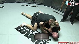 Chubby Brunette Big Tits Slut Fucks Fighter Hard