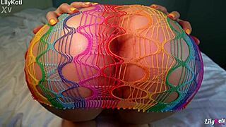 i can't stop watching my horny gf's huge tits suck lilykoti in fishnets