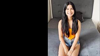 Can squirting latina babe's perfect ass handle monster cock first time casting